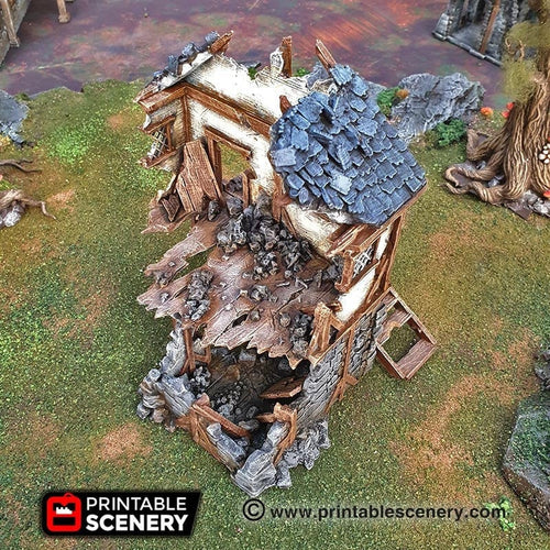 Winterdale Ruined Townhouse - 28mm 32mm Wargaming Terrain D&D, DnD