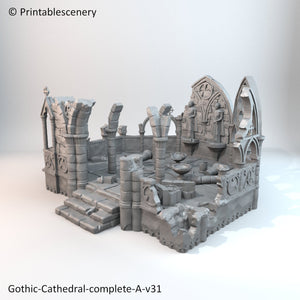 Ruined Gothic Abbey - Rampage 28mm 32mm Wargaming Terrain D&D, DnD