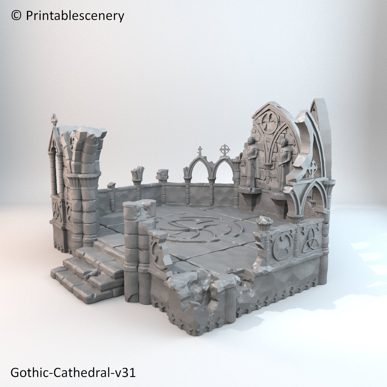 Gothic Building 28mm for Wargame Skirmish Terrain, Ruined Demon