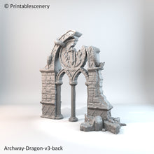 Load image into Gallery viewer, Ruined Dragon Archway - Rampage 28mm 32mm Wargaming Terrain D&amp;D, DnD