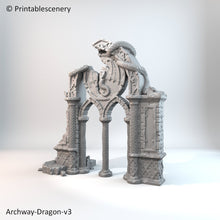 Load image into Gallery viewer, Ruined Dragon Archway - Rampage 28mm 32mm Wargaming Terrain D&amp;D, DnD