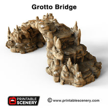 Load image into Gallery viewer, Grotto Bridge - Clorehaven and the Goblin Grotto 15mm 28mm 32mm Wargaming Terrain D&amp;D, DnD