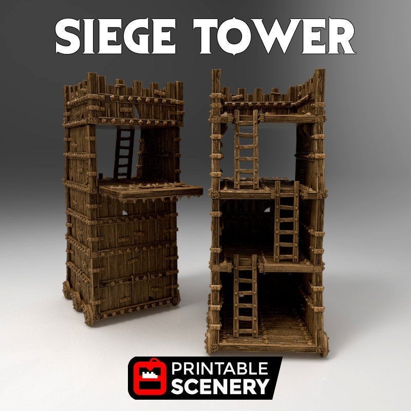 Siege Tower - Time Warp 28mm 32mm Wargaming Terrain D&D, DnD