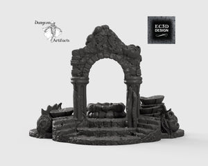Atlantean Ruins Hall Entrance - 15mm 28mm 32mm Depths of the Savage Atoll Wargaming Terrain D&D, DnD