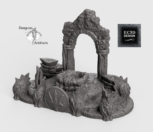 Atlantean Ruins Hall Entrance - 15mm 28mm 32mm Depths of the Savage Atoll Wargaming Terrain D&D, DnD