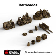 Load image into Gallery viewer, Barricades - 15mm 28mm 32mm Clorehaven and the Goblin Grotto Wargaming Terrain D&amp;D, DnD