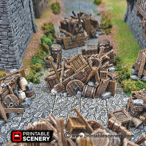 Barricades - 15mm 28mm 32mm Clorehaven and the Goblin Grotto Wargaming Terrain D&D, DnD