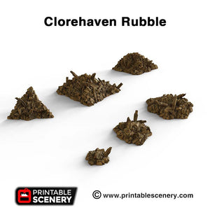 Rubble Set - 15mm 28mm 32mm Clorehaven and the Goblin Grotto Wargaming Tabletop Scatter Terrain D&D, DnD