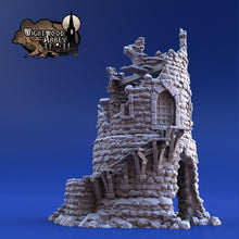 Load image into Gallery viewer, Ruined Rookery Tower 28mm 32mm Wightwood Abbey Wargaming Terrain D&amp;D, DnD