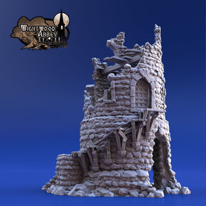 Ruined Rookery Tower 28mm 32mm Wightwood Abbey Wargaming Terrain D&D, DnD