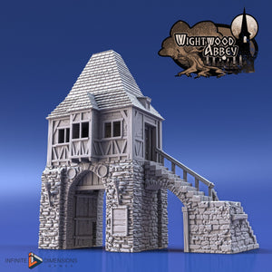 Gatehouse 28mm 32mm Wightwood Abbey Wargaming Terrain D&D, DnD