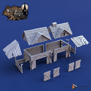 Stables 28mm 32mm Wightwood Abbey Wargaming Terrain D&D, DnD