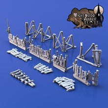 Load image into Gallery viewer, Improvised Defence Gantries 28mm 32mm Wightwood Abbey Wargaming Terrain D&amp;D DnD