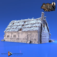 Load image into Gallery viewer, Thatched Longhouse 15mm 28mm 32mm Wightwood Abbey Wargaming Terrain D&amp;D, DnD