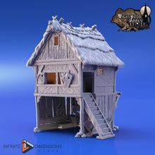 Load image into Gallery viewer, Thatched Storehouse Workshop 28mm 32mm Wightwood Abbey Wargaming Terrain D&amp;D, DnD