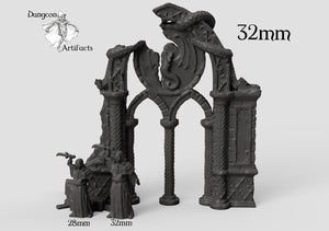 Ruined Dragon Archway - Rampage 28mm 32mm Wargaming Terrain D&D, DnD