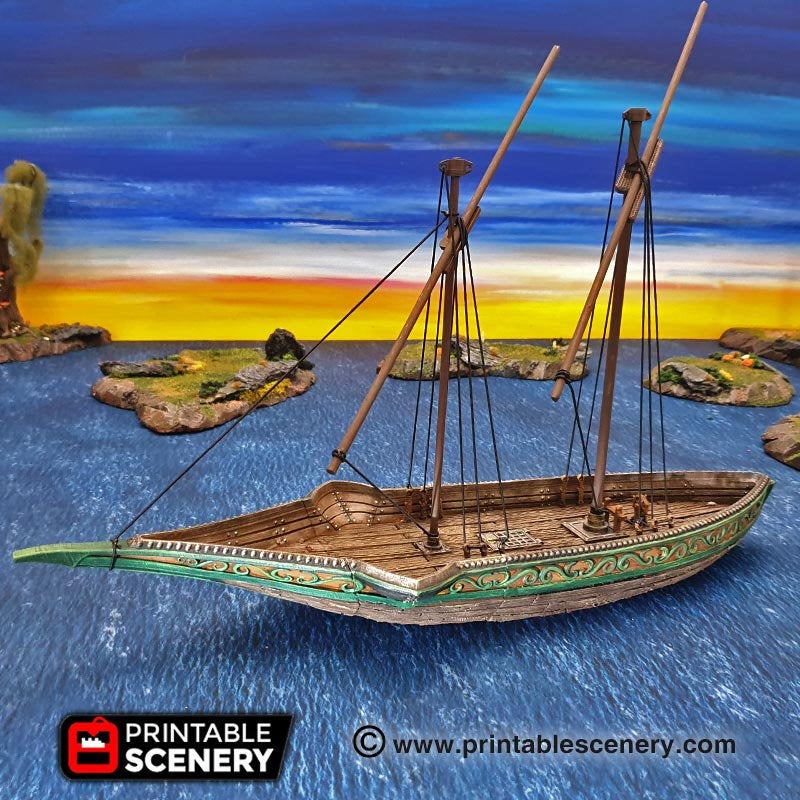 Sea Reaver Ship - Dwarves, Elves and Demons 15mm 28mm 32mm Wargaming Terrain D&D, DnD