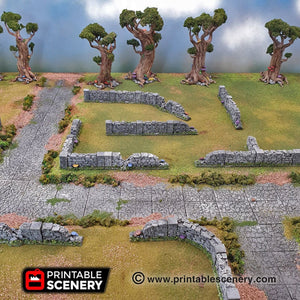 Schist Stone Fences - Clorehaven and the Goblin Grotto 15mm 28mm Wargaming Terrain D&D, DnD
