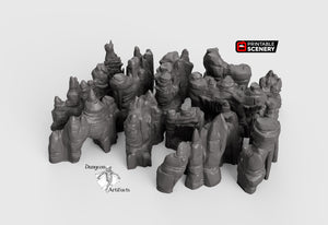 Grotto Walls - Clorehaven and the Goblin Grotto 15mm 28mm 32mm Wargaming Terrain D&D, DnD
