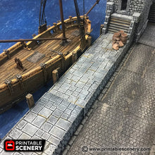 Load image into Gallery viewer, Port Winterdale Docks Set - The Lost Islands 28mm 32mm Wargaming Terrain D&amp;D, DnD