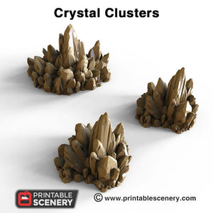 Crystal Clusters - 15mm 28mm 32mm Clorehaven and the Goblin Grotto Wargaming Terrain D&D, DnD