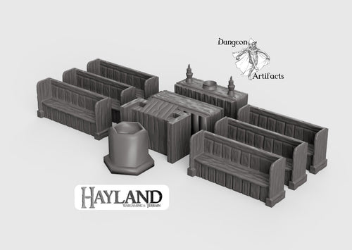 Church Furniture Set 28mm 32mm Wargaming Terrain D&D, DnD