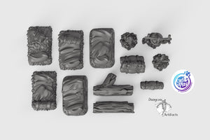 Travelers' Camp Set - 28mm 32mm Cast N Play Wargaming Tabletop Scatter Miniatures Terrain D&D, DnD
