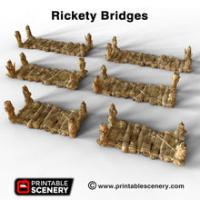 Load image into Gallery viewer, Rickety Bridges - 15mm 28mm 32mm Clorehaven and the Goblin Grotto, Wargaming Terrain D&amp;D, DnD