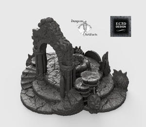 Atlantean Ruins Hall Entrance - 15mm 28mm 32mm Depths of the Savage Atoll Wargaming Terrain D&D, DnD
