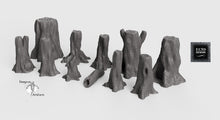 Load image into Gallery viewer, Forest Tree Stumps - 15mm 28mm 32mm Hero&#39;s Hoard Wargaming Terrain D&amp;D, DnD