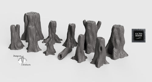 Forest Tree Stumps - 15mm 28mm 32mm Hero's Hoard Wargaming Terrain D&D, DnD