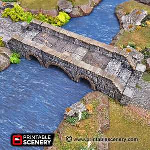 Heavy Stone Bridge - 28mm 32mm Clorehaven and the Goblin Grotto, Wargaming Terrain D&D, DnD