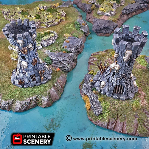 Goblin Guard Towers - 15mm 28mm 32mm Clorehaven and the Goblin Grotto Wargaming Terrain Scatter D&D, DnD