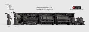 Library Furniture Set - 28mm 32mm Clorehaven and the Goblin Grotto Wargaming Terrain Scatter D&D, DnD