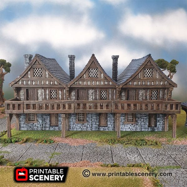 Clorehaven Terrace Housing - 28mm 32mm Goblin Grotto Wargaming Terrain D&D, DnD