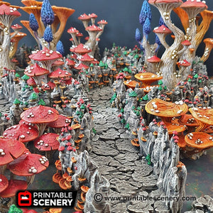 Shroom Grotto Tunnels - 15mm 28mm 32mm Clorehaven and the Goblin Grotto Mushroom Wargaming Terrain Scatter D&D DnD