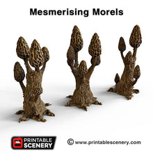 Load image into Gallery viewer, Mesmerizing Morels Mushroom Tree Set - 15mm 28mm 32mm Clorehaven Goblin Grotto Wargaming Terrain Scatter D&amp;D DnD