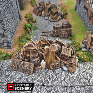 Barricades - 15mm 28mm 32mm Clorehaven and the Goblin Grotto Wargaming Terrain D&D, DnD