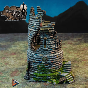Ruined Rookery Tower 28mm 32mm Wightwood Abbey Wargaming Terrain D&D, DnD