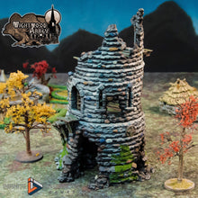 Load image into Gallery viewer, Ruined Rookery Tower 28mm 32mm Wightwood Abbey Wargaming Terrain D&amp;D, DnD
