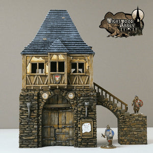 Gatehouse 28mm 32mm Wightwood Abbey Wargaming Terrain D&D, DnD