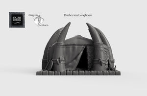 Barbarian Longhouse - 15mm 28mm 32mm Wilds of Wintertide Wargaming Terrain D&D, DnD