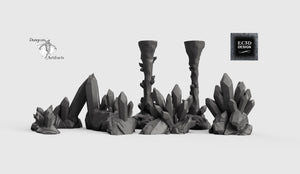 Crystal Clusters and Pillars - 15mm 28mm 32mm Wilds of Wintertide Wargaming Terrain D&D, DnD