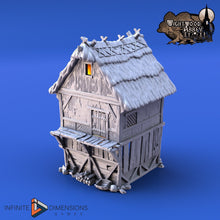 Load image into Gallery viewer, Thatched Storehouse Workshop 28mm 32mm Wightwood Abbey Wargaming Terrain D&amp;D, DnD