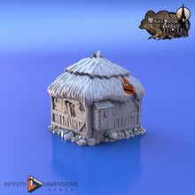 Load image into Gallery viewer, Quarantine Hut - Prison Hut - 28mm 32mm Wightwood Abbey Wargaming Terrain D&amp;D, DnD