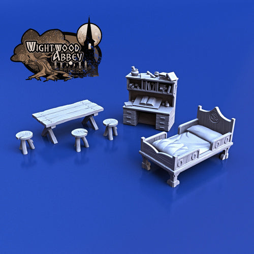 Medieval Bedroom Furnishings 28mm 32mm Wightwood Abbey Wargaming Tabletop Scatter Miniatures Terrain D&D, DnD