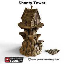 Load image into Gallery viewer, Shanty Tower - 15mm 28mm 32mm Clorehaven and the Goblin Grotto Wargaming Terrain Scatter D&amp;D, DnD