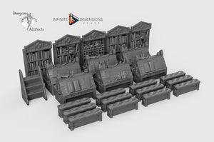 Scriptorium Furnishings Set 28mm 32mm Wightwood Abbey Wargaming Tabletop Scatter Miniatures Terrain D&D, DnD