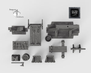 Torture Chamber Accessories - 28mm 32mm Hero's Hoard Wargaming Tabletop Scatter Miniatures Terrain D&D, DnD