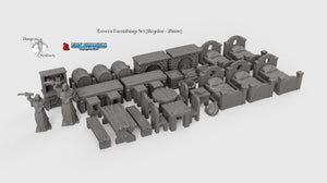 Tavern Furnishings Set - 28mm 32mm Dragonlock Ultimate Tabletop Scatter Miniatures Terrain D&D, DnD